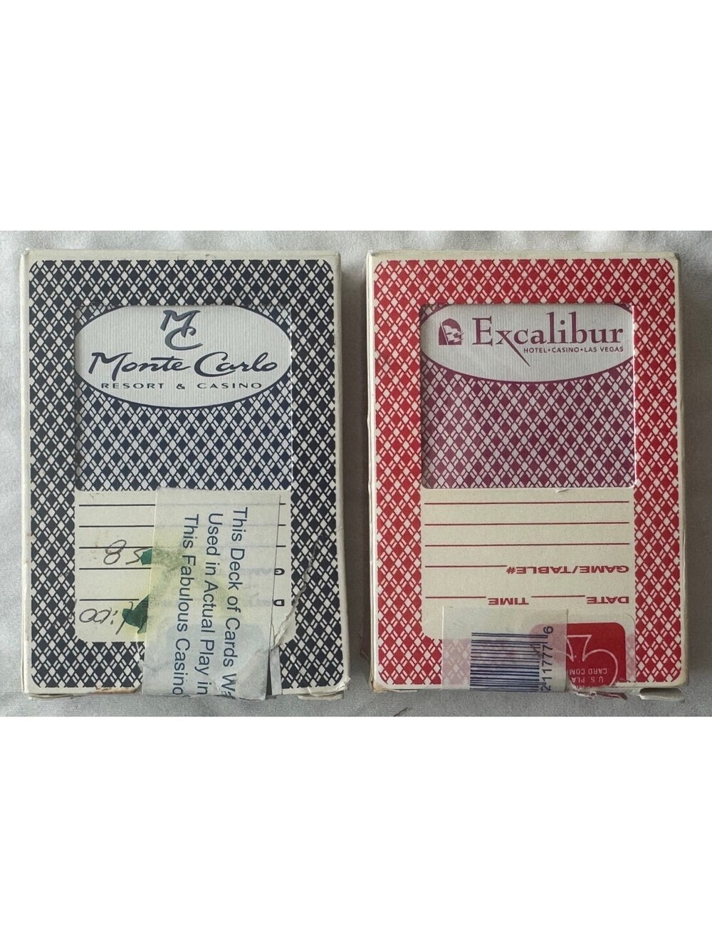 2 Decks playing cards Excalibur Hotel & Casino & Monte Carlo Resort & Casino